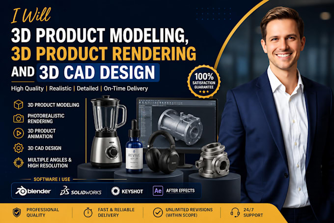 3d product modeling, 3d product rendering and 3d cad design