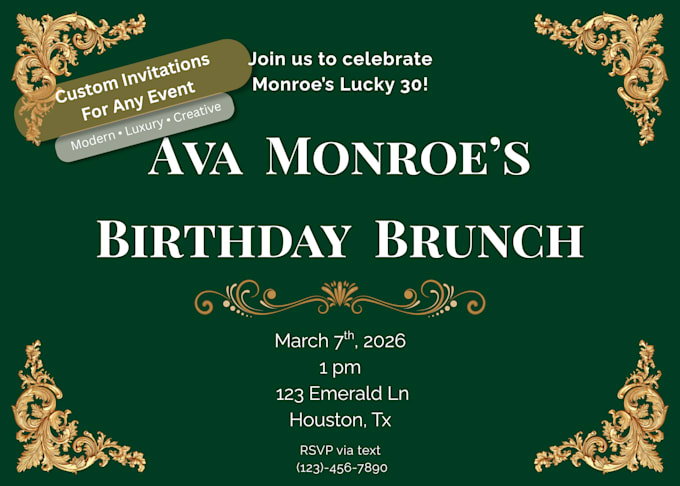 design a luxury custom invitation for any event