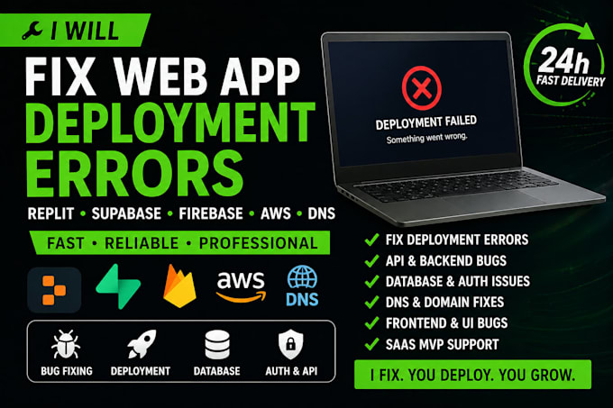 fix web app deployment errors replit supabase firebase aws dns fast