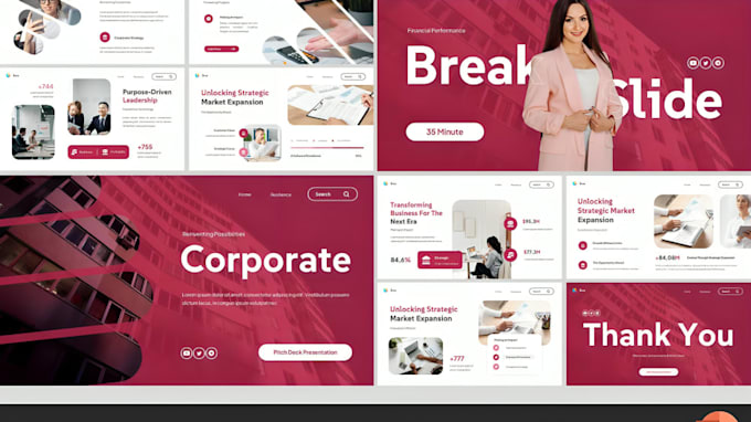 design corporate powerpoint, financial presentation, pitch deck