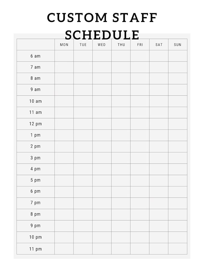 create custom monthly schedules and staff planners