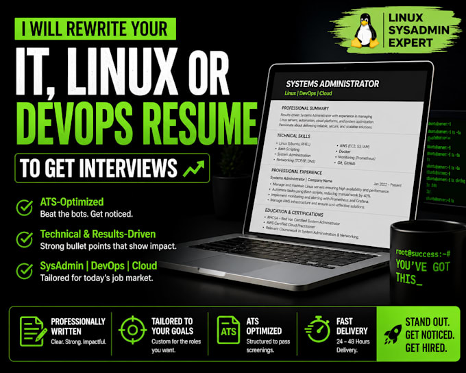 rewrite your IT, linux, or devops resume to get interviews