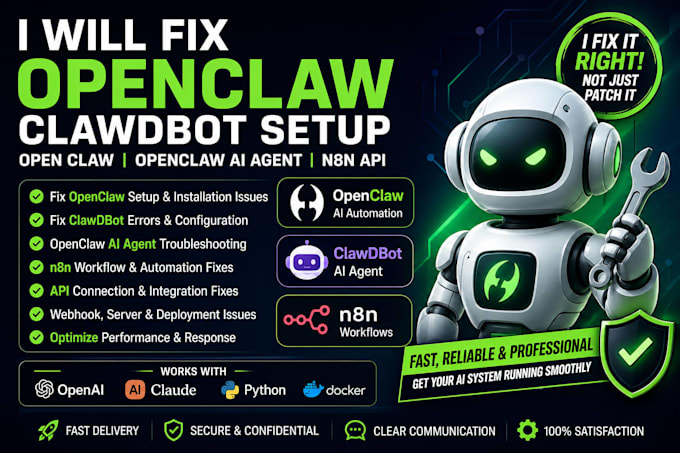 fix openclaw clawdbot setup open claw openclaw ai agent open claw fix n8n api