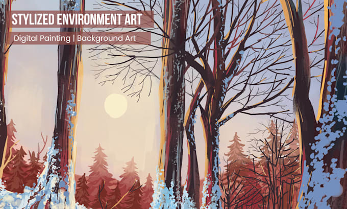 create stylized digital environment and landscape