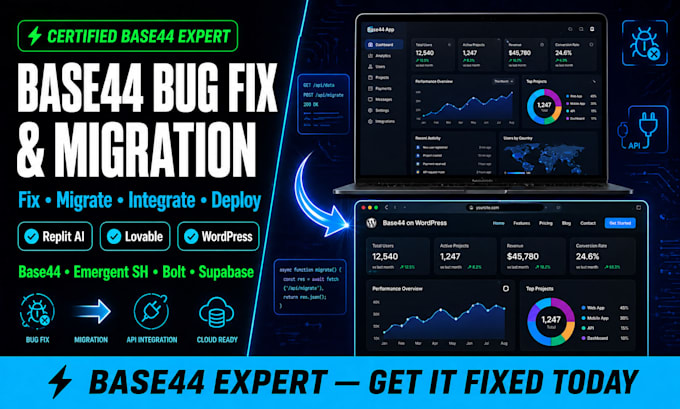 do base44 to wordpress lovable ai to wordpress website base 44 expert bug fix