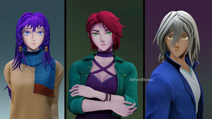 create game ready 3d anime character models for your indie game