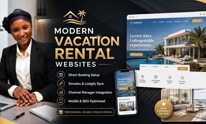 create a modern vacation rental website, smoobu, lodgify, direct booking