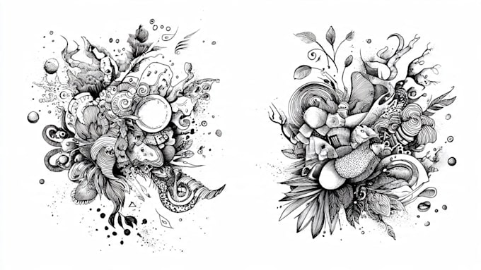create clean and unique doodle art designs