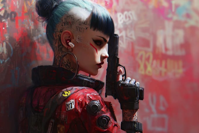 make cyberpunk character art