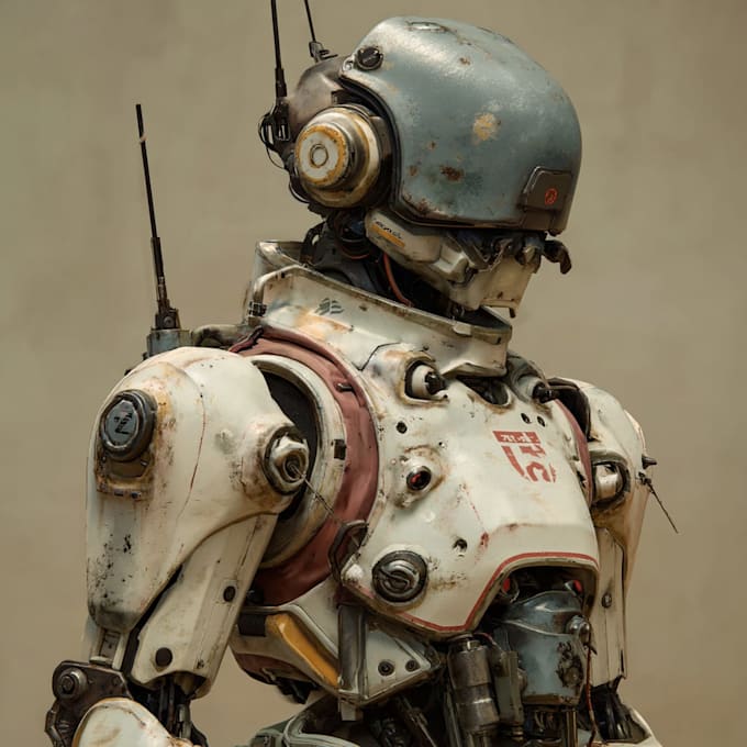design high quality sci fi robot character art for games and media