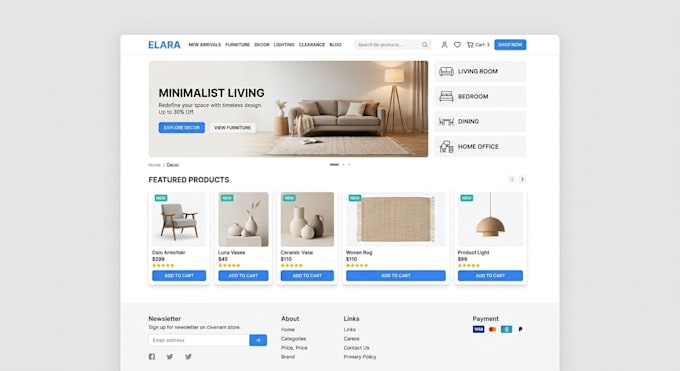 create UI UX for ecommerce stores