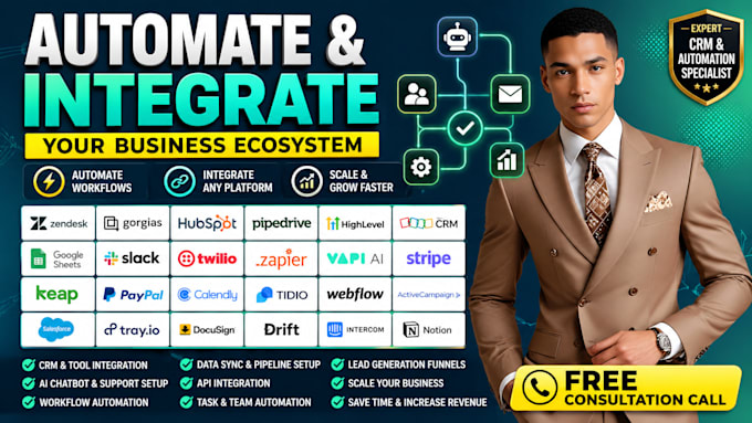 setup zendesk hubspot pipedrive CRM integration gorgias customer support ai bot
