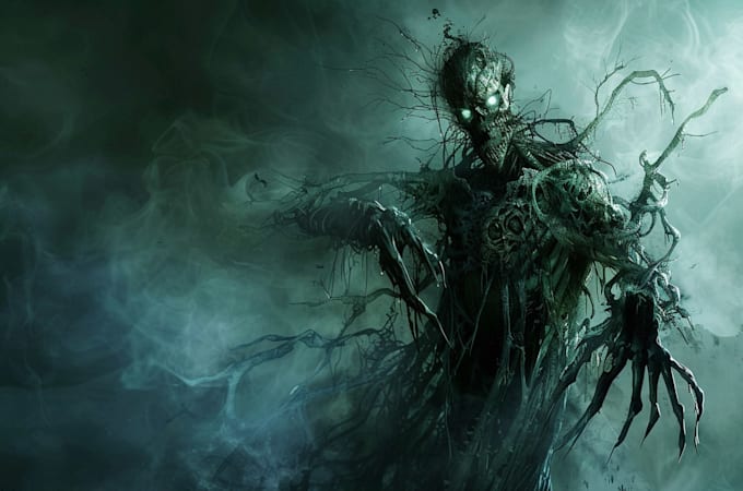 create dark art illustration