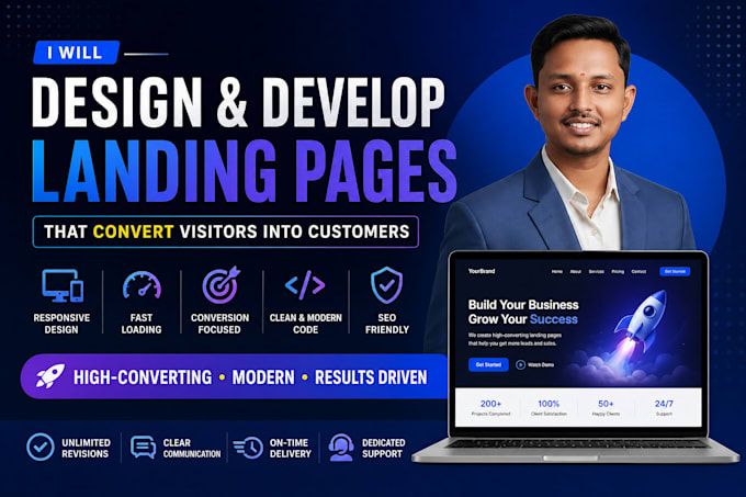 develop a perfect responsive landing page using react