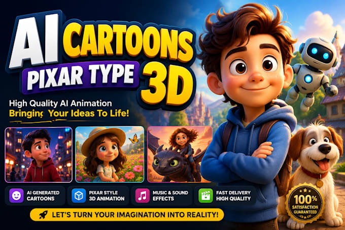ai cartoon video and time lapse video