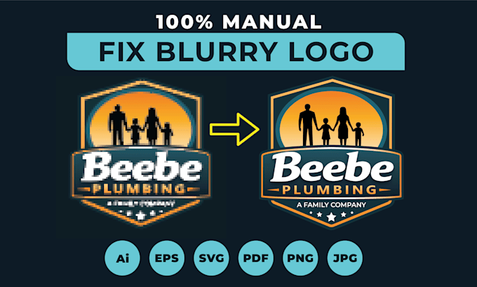 fix and vectorize low quality or blurry logo