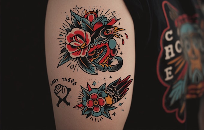 create american traditional tattoo style design