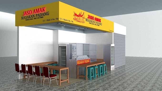 create realistic 3d mockup store signage