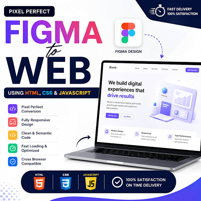 convert figma into web using html, CSS and javascript