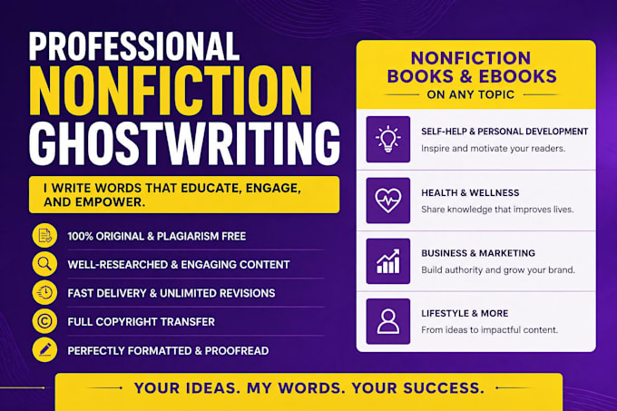 ghostwrite your nonfiction ebook or book professionally