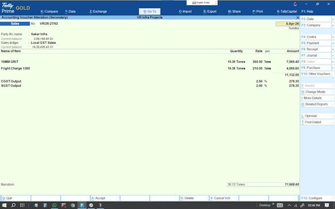 accounting tally and data entry