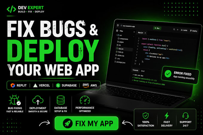 build or fix lovable web app boltnew replit supabase v0 deploy base44 debugging