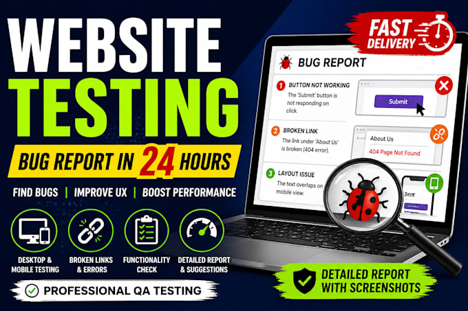 test your website for bugs, UI issues and performance