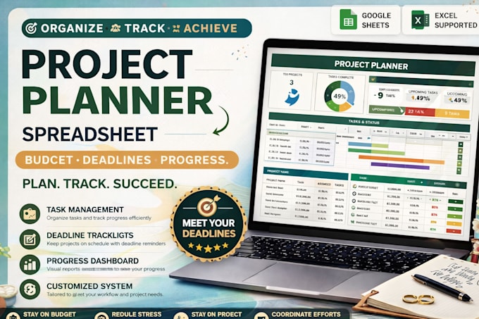 create project planner spreadsheet task tracker excel project google sheets