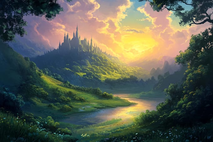 do fantasy background and landscape