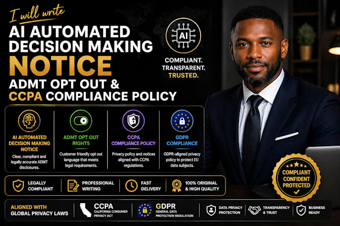 write an ai automated decision making notice, admt opt out and ccpa