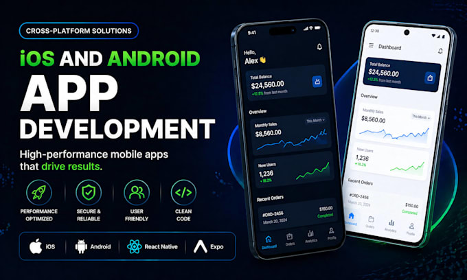 Build a react native mobile app for ios and android with api ...