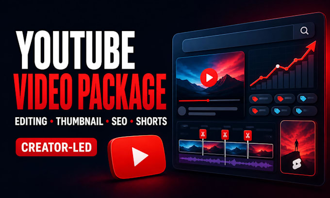 edit and optimize your youtube video, thumbnail, SEO and shorts