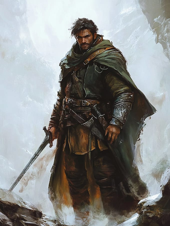 make a fantasy character ilustration