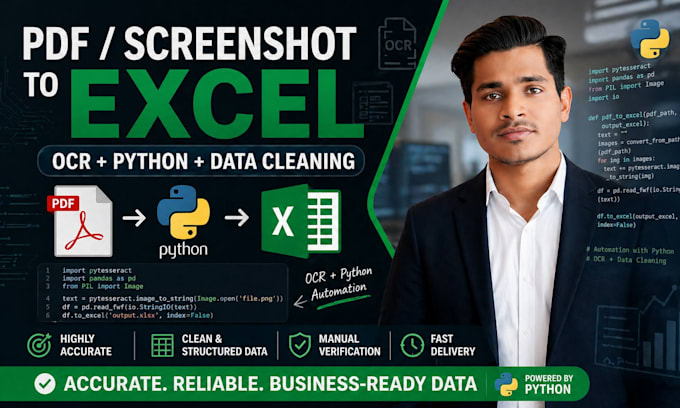 extract data from PDF, images to excel using ocr