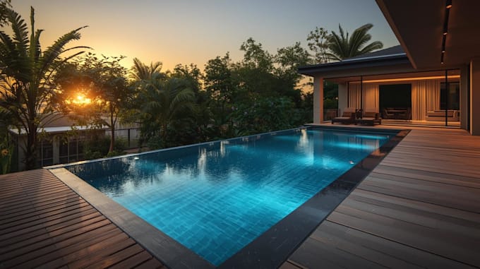Design luxury swimming pool, infinity pool, and modern backyard pool ...