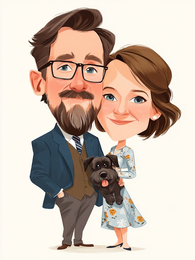 make family or couple caricature