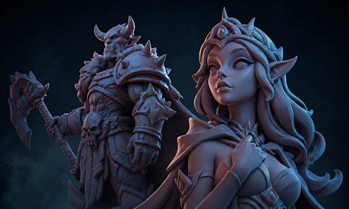 sculpt a custom dnd miniature stl for 3d printing