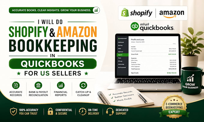 Do shopify and amazon bookkeeping in quickbooks for us sellers by Tobby ...