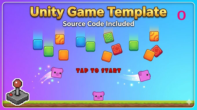 provide a unity 2d endless dodge game template source code included
