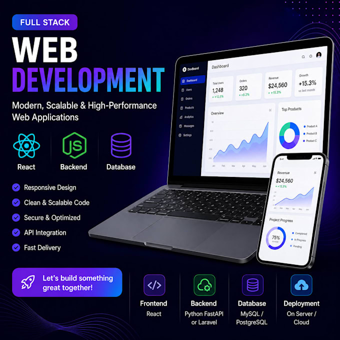 build full stack web application with react and backend