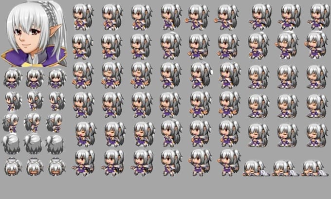 Crear sprites de rpg maker mv y mz y sprites de batalla sv, sprite de ...