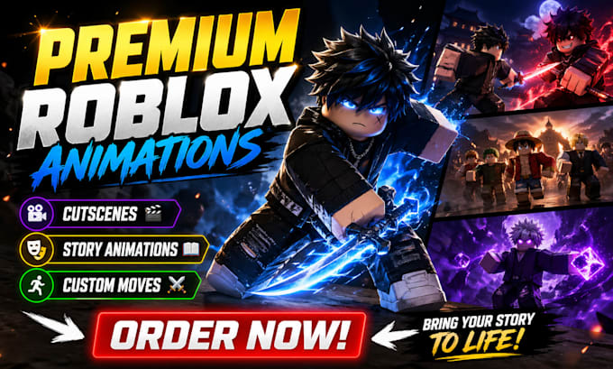 Create premium custom roblox animation for your videos cutscene, story ...