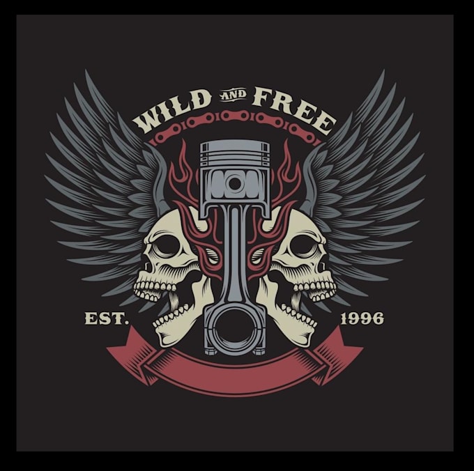 create modern unique mc biker logo design