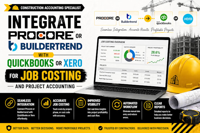 Integrate procore or buildertrend with quickbooks or xero for job ...