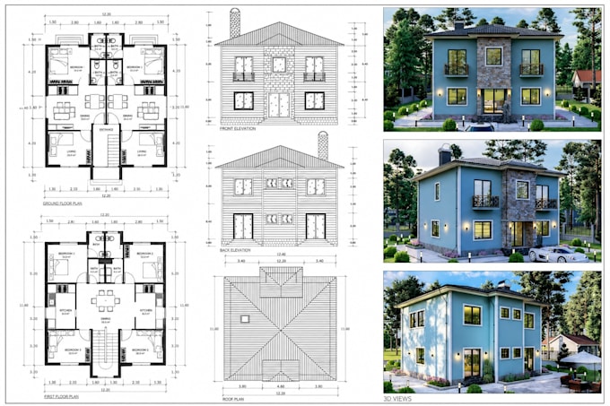 design modern architectural floor plans and 3d house models