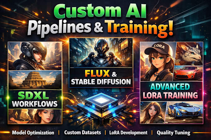 custom pipelines with sdxl, flux, stable diffusion, and advanced lora training