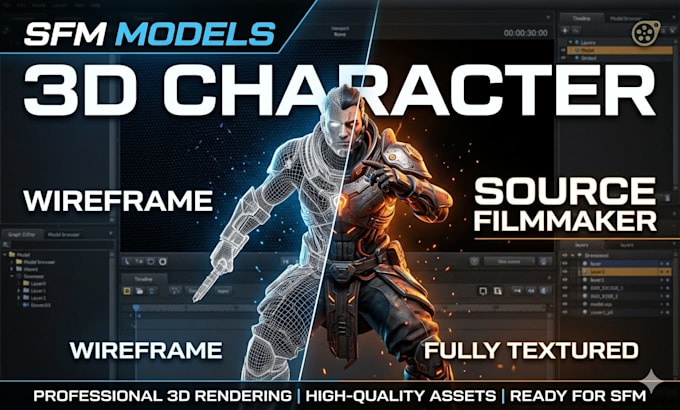 create sfm models, source filmmaker characters and animations
