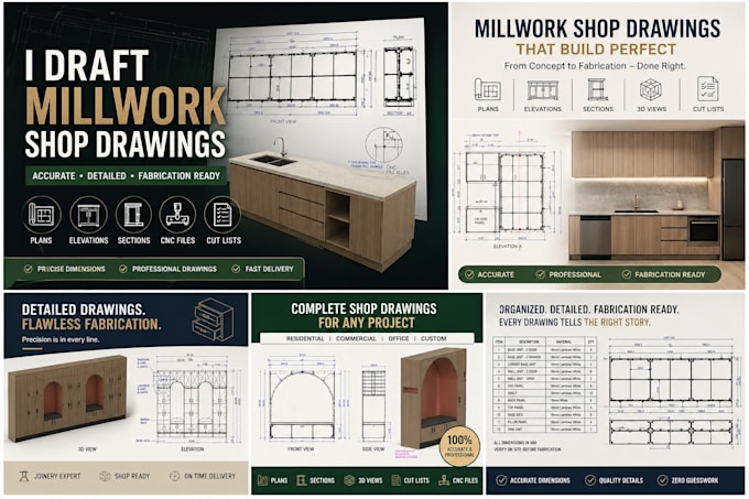 draft millwork shop drawings