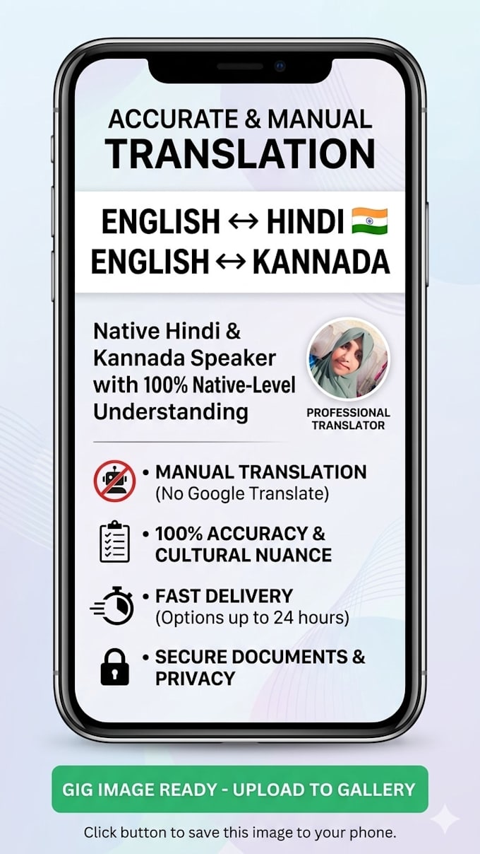 professional english, hindi, and kannada translation