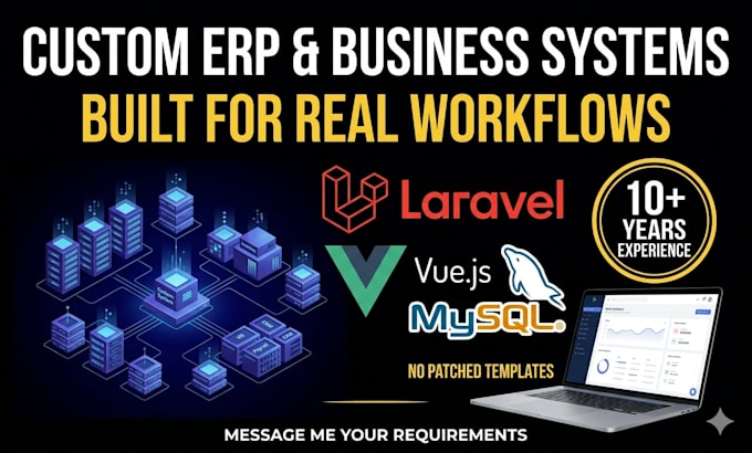 develop custom laravel erp system and business web application